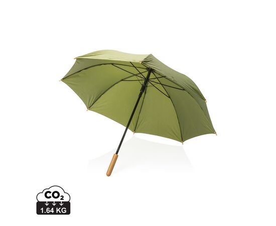 23" Impact AWARE™ RPET 190T auto open bamboo umbrella Green - XD Collection P850.657