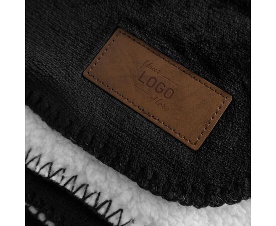 Fleece blanket with sherpa backing - 120x150cm Schwarz, Weiß - Nilton's 1566-03-A06