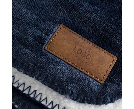 Fleece blanket with sherpa backing - 120x150cm Navy, Weiss - Nilton's 1566-14-A06