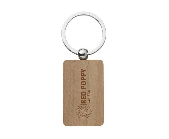 WoodKey Rectangle sleutelhanger Hout -  331244