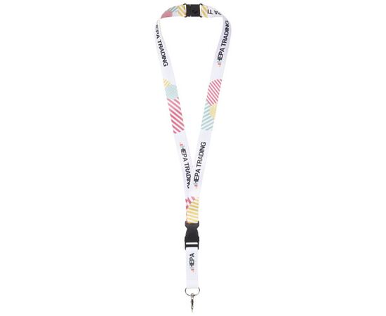Balta sublimation lanyard with safety breakaway and buckle Black, White - Unbranded 1PL0070C
