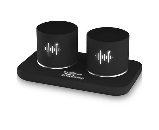 SCX.design S40 speaker stereo 2x3W met oplichtend logo Zwart, Wit - SCX.design 1PX02800