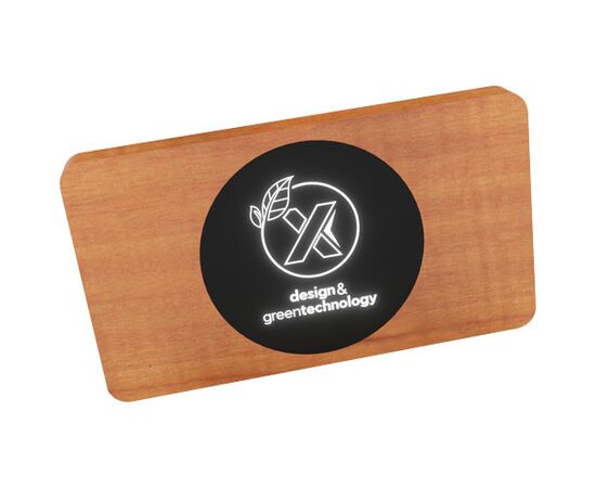 SCX.design P37 5000 mAh kabellose Powerbank aus Holz mit Leuchtlogo Holz - SCX.design 1PX06371