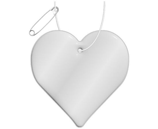Attache réfléchissante en PVC en forme de c&#339;ur H-09 RFX&#8482; Blanc - RFX™ 1PR09001