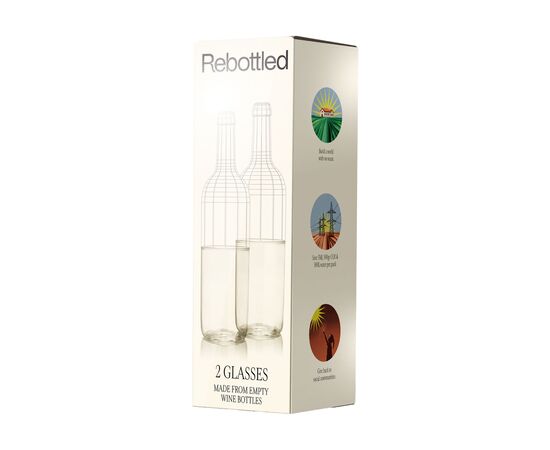 Rebottled® Tumbler 2-pack set glazen Transparant - Rebottled 143004