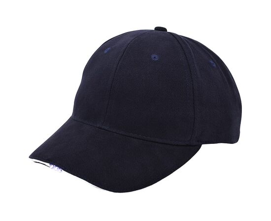 Heavy brushed cap with lights Navy, White - Nilton's 1990-14-A06
