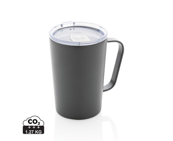 RCS gerecycled roestvrijstalen moderne vacuümmok met deksel Grijs - XD Collection P433.052