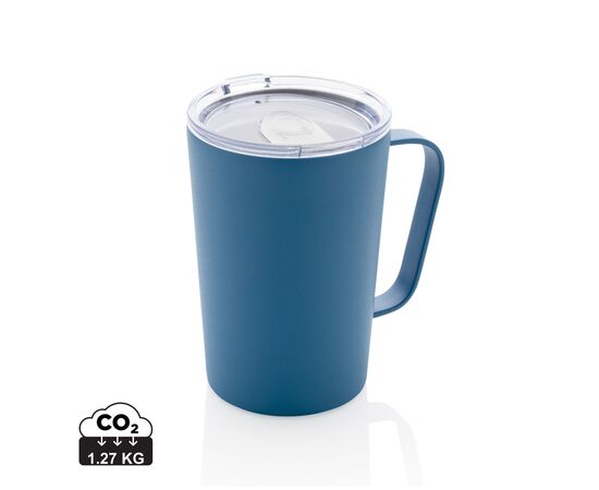 RCS Recycled stainless steel modern vacuum mug with lid Blue - XD Collection P433.055