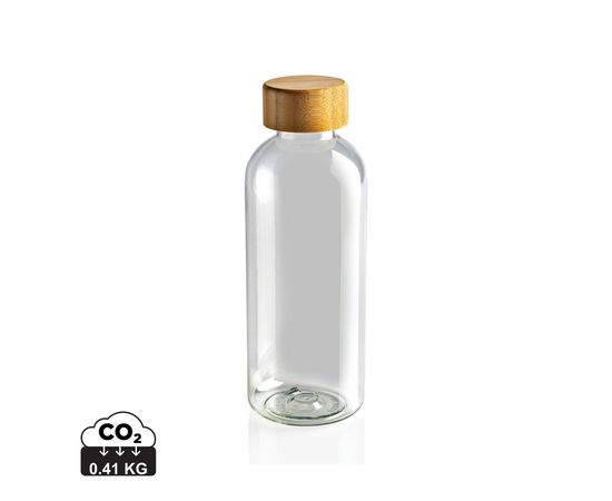 GRS recycled PET fles met bamboe dop Transparant - XD Collection P433.090