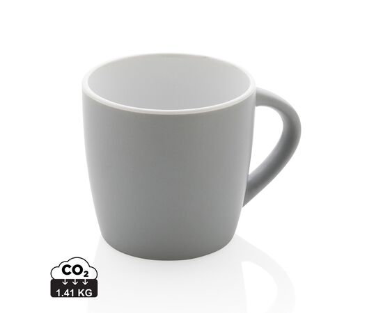 Ceramic mug with coloured inner 300ml Grey, White - XD Collection P434.002