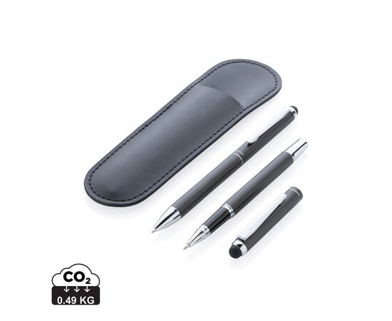 Swiss Peak deluxe pen set in PU pouch Black - Swiss Peak P611.011