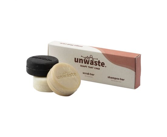 Unwaste Soap Set zeep, scrub en shampoo Lichtbruin - Unwaste W33240