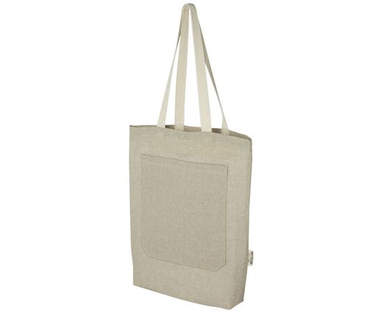 Pheebs 150 g/m² recycelte Tragetasche mit Frontfach 9L Heather natur - Unbranded 12064306