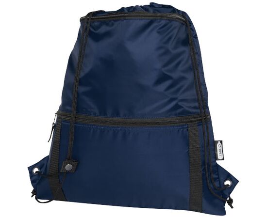 Adventure recycled insulated drawstring bag 9L Navy - Unbranded 12064755