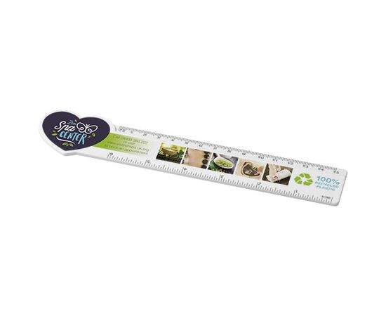 Règle en plastique Tait de 15 cm en plastique recyclé en forme de c&#339;ur Blanc - Unbranded 21045901