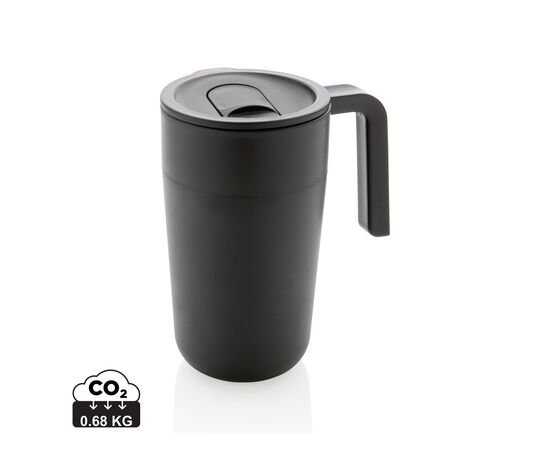 GRS recycled PP en roestvrijstalen mok met handvat Zwart - XD Collection P433.231