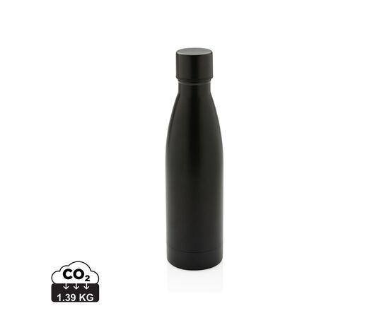 Bouteille iso couleur pleine en acier inoxydable recyclé RCS Noir - XD Collection P433.271