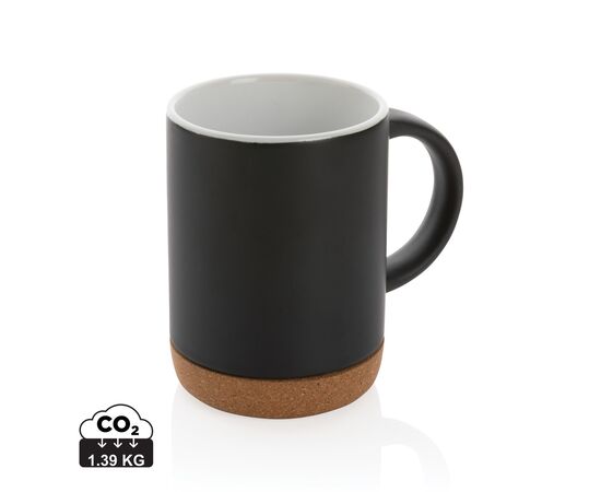 Mug 280ml en céramique avec base en liège Noir - XD Collection P434.081