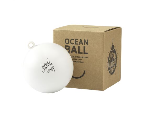 Plastic Bank Christmas Ball Off white -  W18411