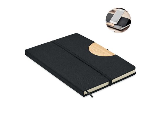 Carnet A5 RPET 80 pages lignées Noir -  MO6576-03
