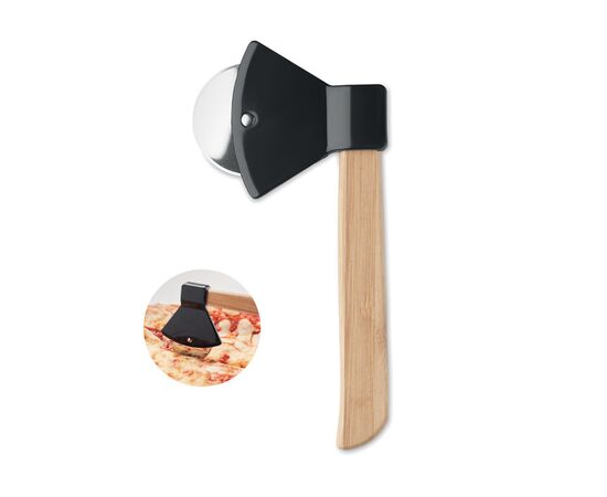 Coupe-pizza manche en bambou Noir -  MO6592-03