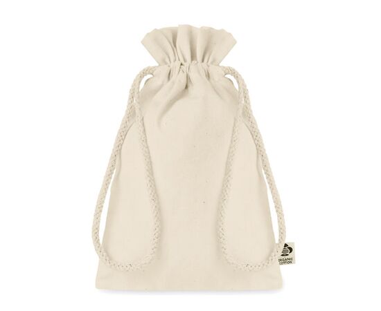 Small organic cotton gift bag Beige -  MO6634-13