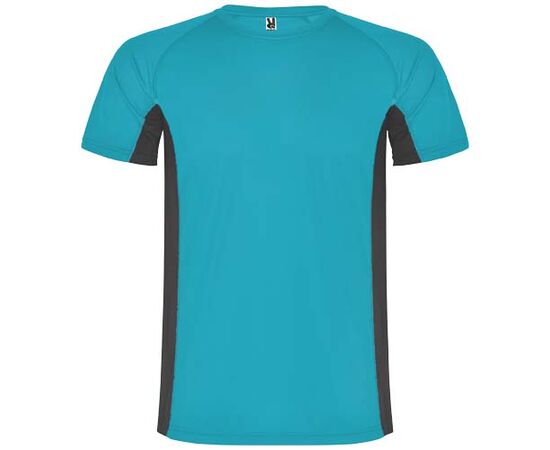 Shanghai sportshirt met korte mouwen voor kinderen Turquoise, Dark lead - Roly K65959FM