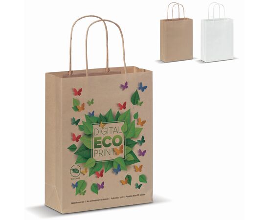Sac papier anses torsadées 90g/m² 18x8x22cm Blanc -  LT91622-N0001