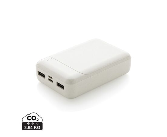 RCS standard recycled plastic 10.000 mAh powerbank White - XD Collection P322.663