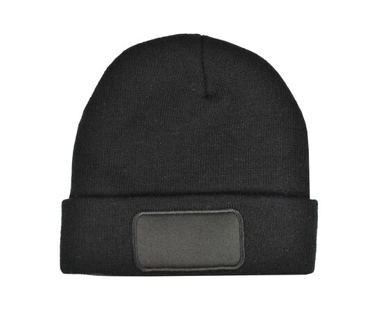 Knitted RPET hat with RPET label Black - Nilton's 1449-03-A03
