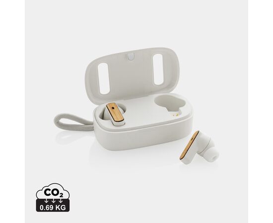 RCS recycled plastic & bamboo TWS earbuds White - XD Collection P329.863