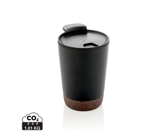 Tasse à café en liège et en acier inoxydable GRS Noir - XD Collection P435.071