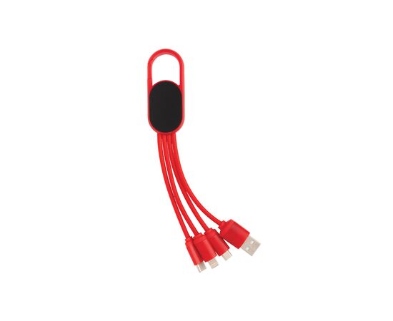 Câble 4 en 1 avec mousqueton Rouge - XD Collection P302.074