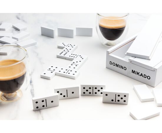 Jeu de mikado/domino en boîte en bois Blanc - XD Collection P940.073