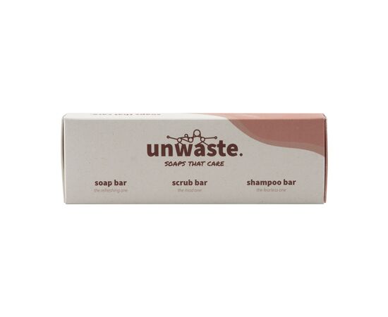 Unwaste Soap Set zeep, scrub en shampoo Lichtbruin - Unwaste W33240