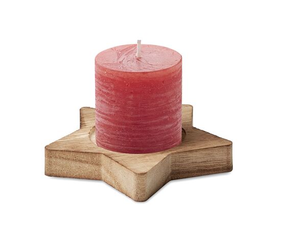 Candle on star wooden base - CX1481-05