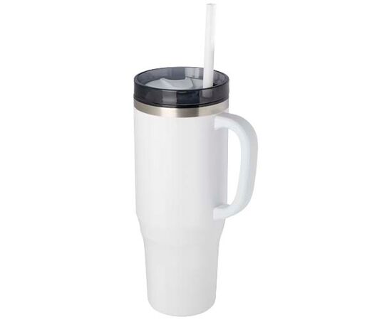 Melbourne 1200 ml RCS-gecertificeerde geïsoleerde beker met rietje Wit - Unbranded 10080101