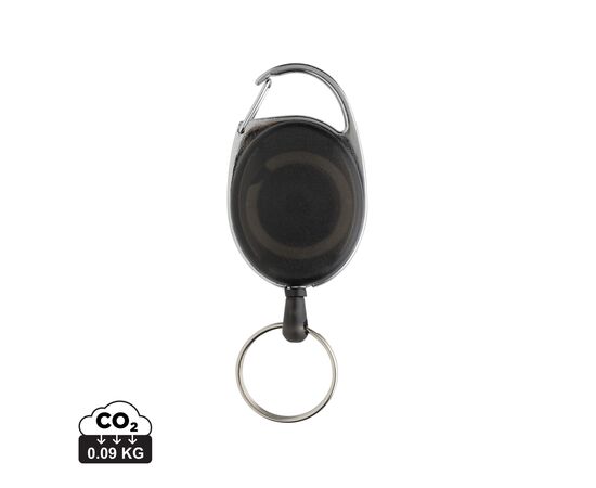 Porte-clés à clip extensible en ABS recyclé RCS Noir - XD Collection P191.6501