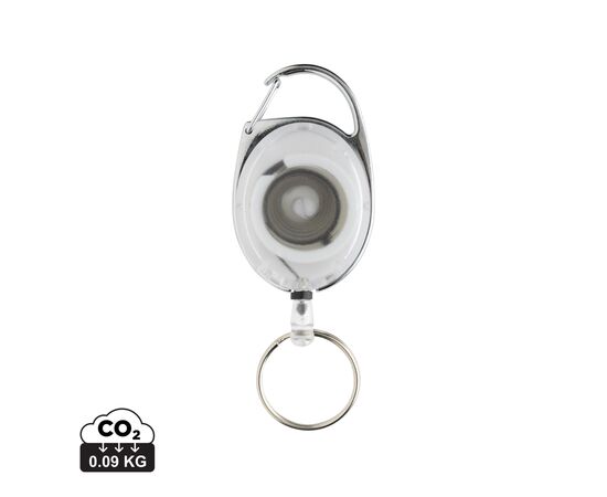 Roller-Clip-Schlüsselanhänger aus RCS recyceltem ABS Weiß - XD Collection P191.6503
