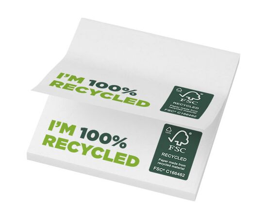 Mémos autocollants recyclés 75 x 75 mm Sticky-Mate® Blanc - Unbranded 21286011