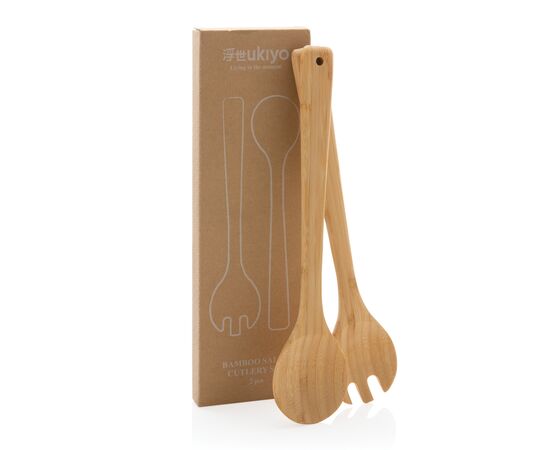Ukiyo bamboo salad cutlery 2 pcs set Brown - Ukiyo P262.069