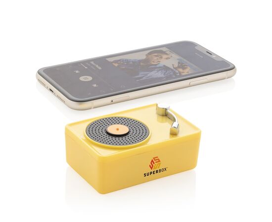 Mini Vintage 3W draadloze speaker Geel, Zwart - XD Collection P329.336