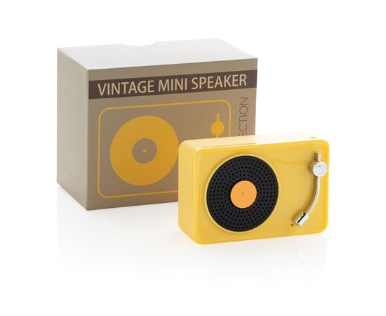 Mini Vintage 3W draadloze speaker Geel, Zwart - XD Collection P329.336