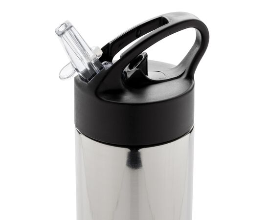 Bouteille d’eau avec paille Sport Argent - XD Xclusive P433.160