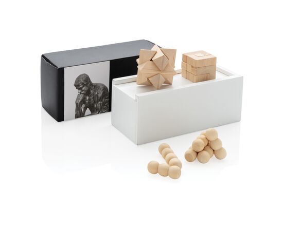 3 pcs brain teaser set White, Blue - XD Collection P940.201