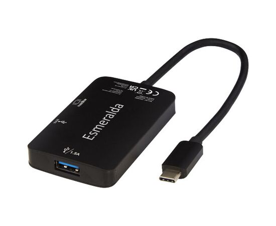 Adaptateur multimédia Type-C en aluminium ADAPT (USB-A / Type-C / HDMI) Noir - Tekiō® 12423090