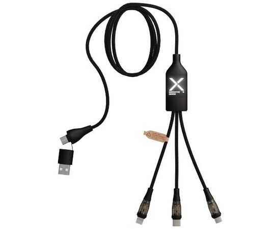 SCX.design C50 5-in-1 fast charging 100W/5A cable with digital display Black - SCX.design 1PX16290