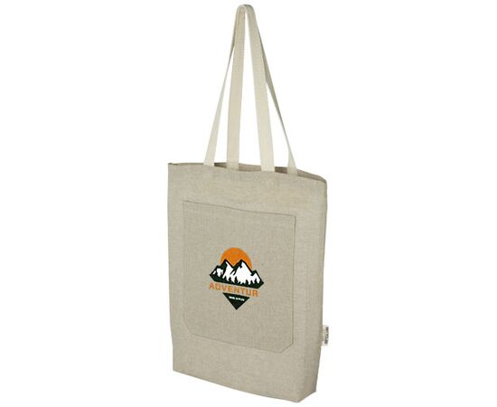 Pheebs 150 g/m² recycelte Tragetasche mit Frontfach 9L Heather natur - Unbranded 12064306