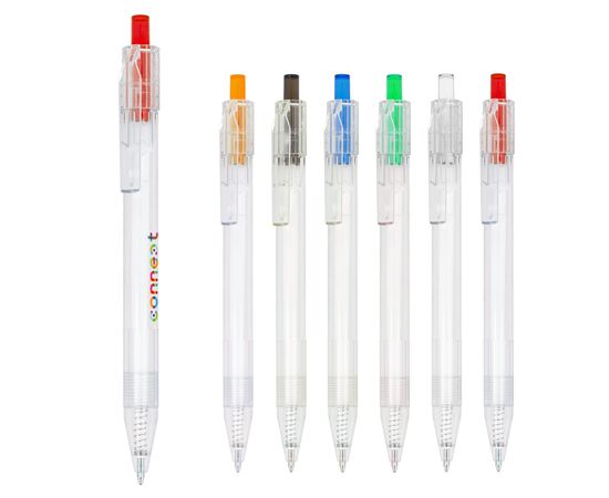 R-PET pen Transparant, Wit - empty LT80562-N0401