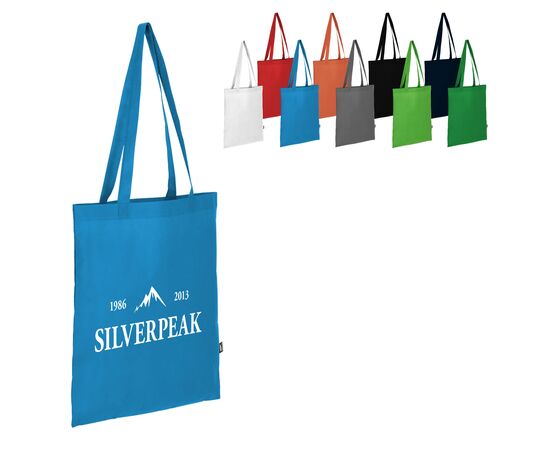 R-PET Draagtas non-woven lange handvatten 38 x 42cm 75g/m² Zwart - empty LT91328-N0002